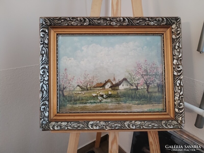 Szép festmény Mesterházy szignóval 55x43 cm kerettel  olaj, vászon