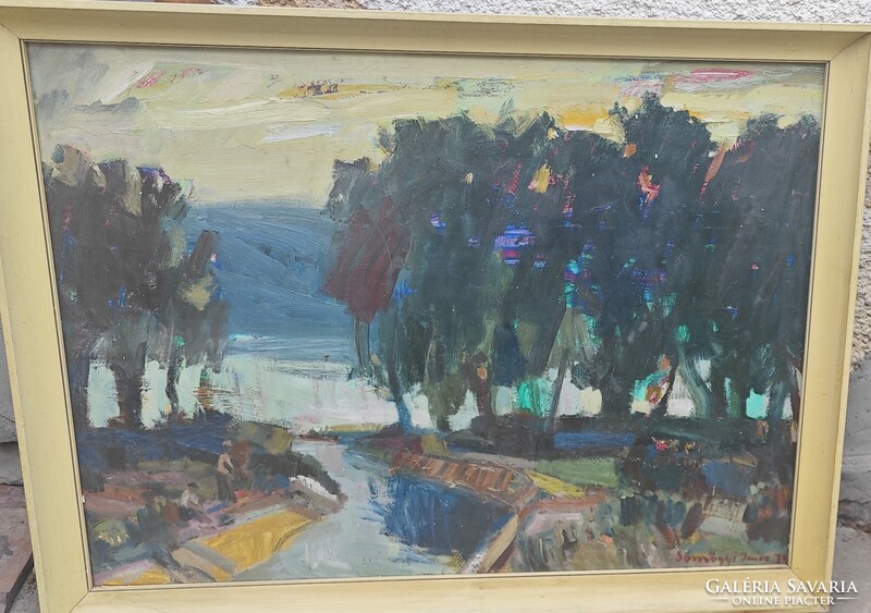 Somogyi Imre Evening 1974 Purchased at Képcsarnok in Perfect Condition