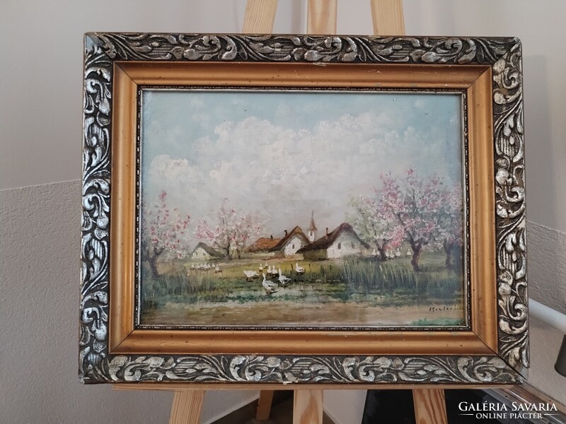 Szép festmény Mesterházy szignóval 55x43 cm kerettel  olaj, vászon