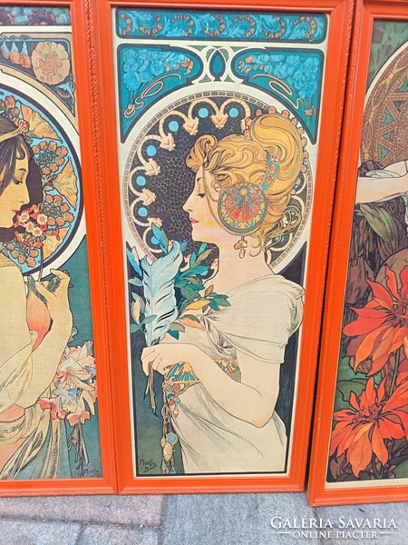 Alfonz Mucha  reprint kép 4 db keretben. Alkudható.