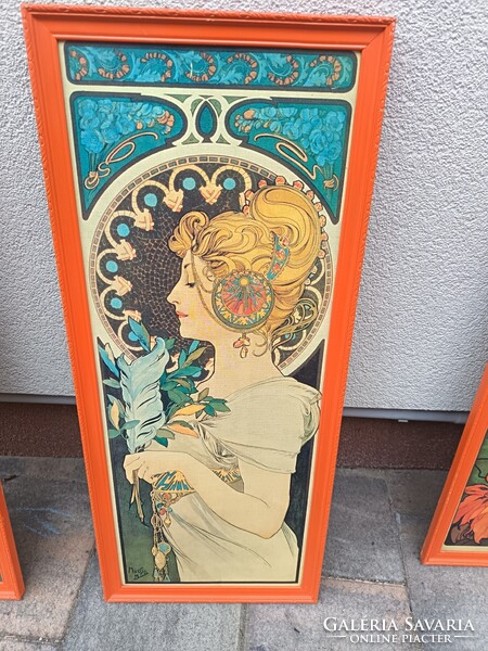 Alfonz Mucha  reprint kép 4 db keretben. Alkudható.