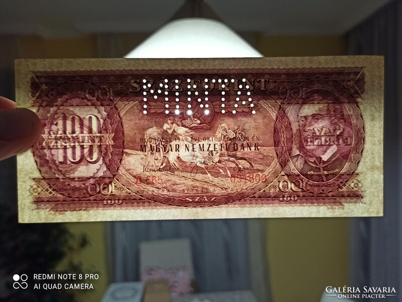 1949 100 Ft MINTA Rákosi címerrel UNC! RITKA