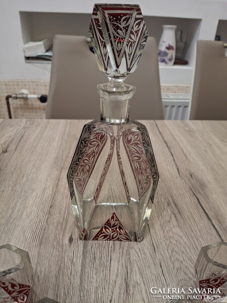 Kivételes Art Deco Karl Palda likőrös készlet – Hibátlan, 1930-as évek