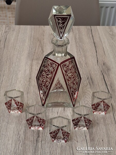 Kivételes Art Deco Karl Palda likőrös készlet – Hibátlan, 1930-as évek