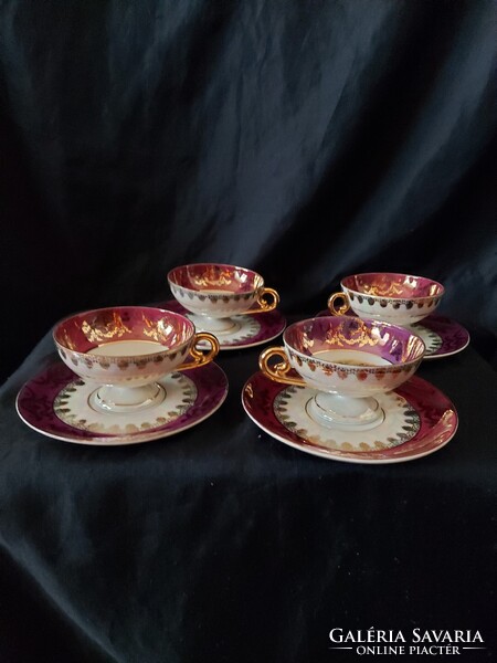 Alt Wien porcelán kávés csésze, alátéttel 4db.