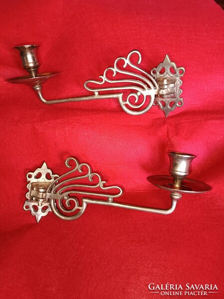 Nagyon szép antik ezüstözött art deco zongora gyertyatartó pár.