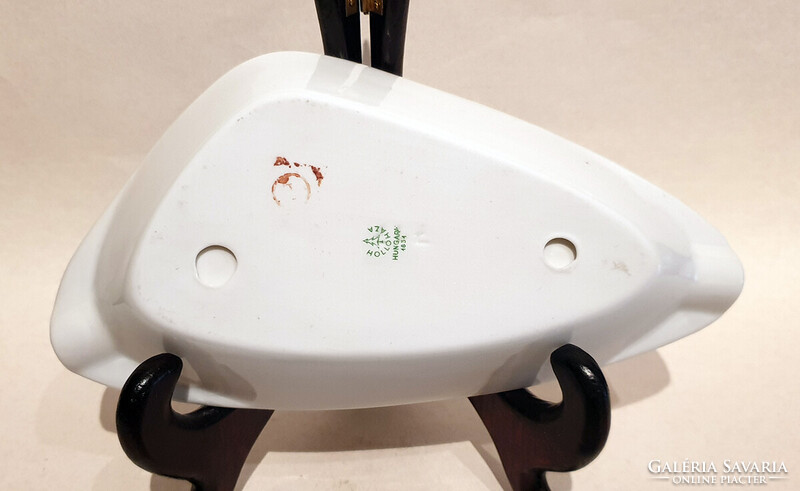 Balatoni emlék, retro, vintage Hollóházi porcelán hamutál, hamus