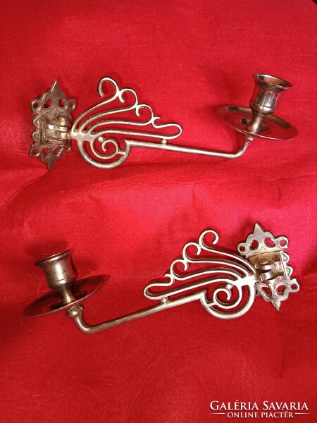 Nagyon szép antik ezüstözött art deco zongora gyertyatartó pár.