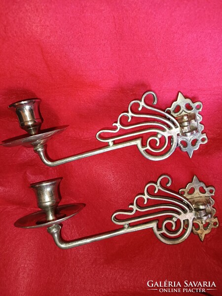 Nagyon szép antik ezüstözött art deco zongora gyertyatartó pár.