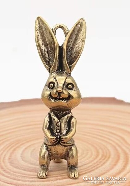 Öntött réz álló nyúl figura