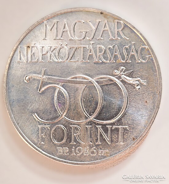 Magyar 500 Ft 1986 – „Budavár visszavétele” ezüst emlékérme (925) – szép darab