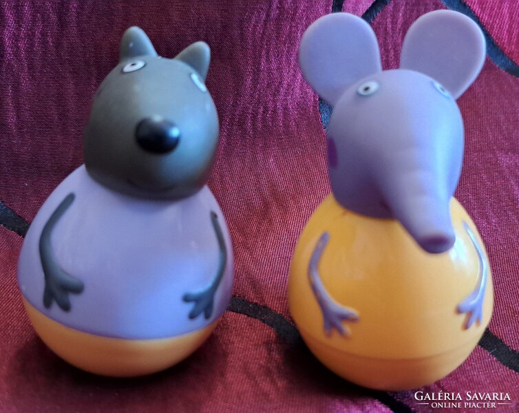 Vintage játék, 2db "Kelj fel Jancsi" figura (M6132)