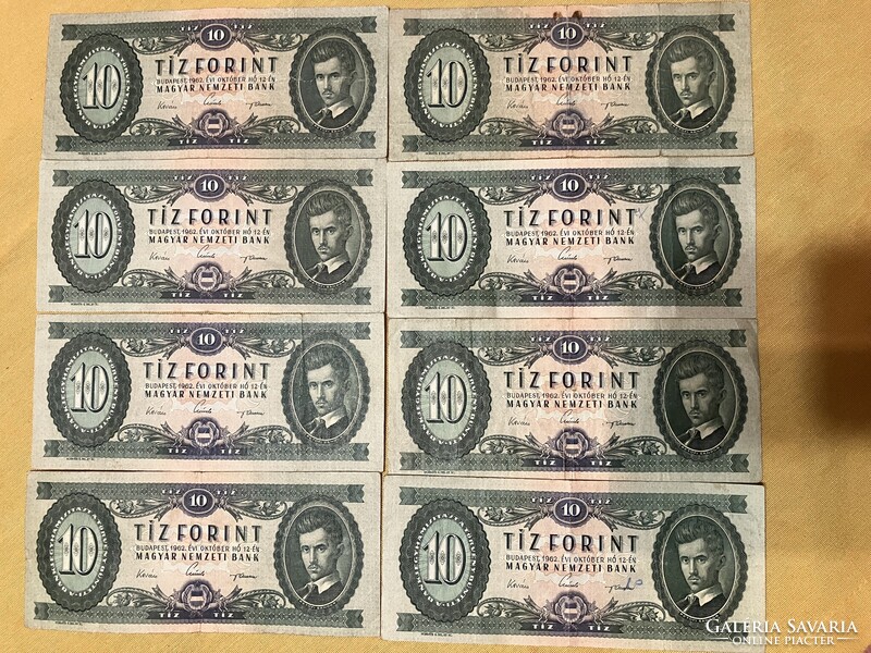 8 DB. 10 FORINT - HATODIK SOROZAT 1962 OKTÓBER 12.