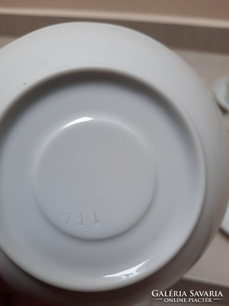6 db Fehér Herendi porcelán kávés csésze + alj készlet