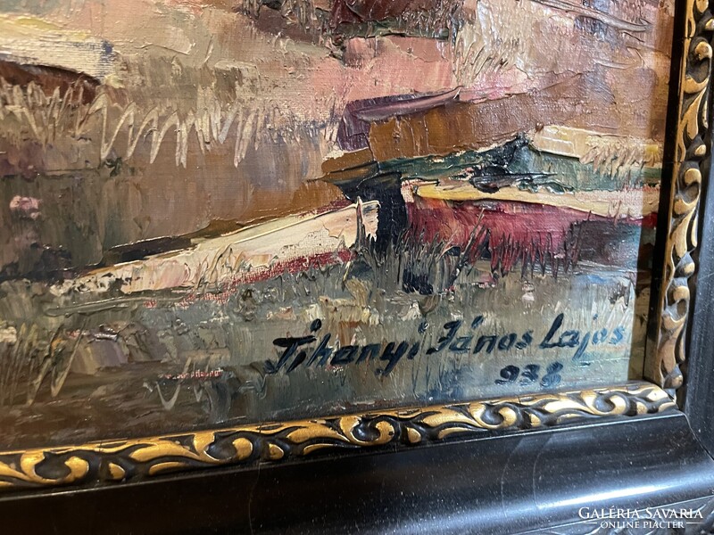 Tihanyi János Lajos - Pihenőben 938’...80x60cm +kerete