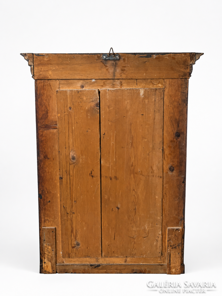 Nagyméretű, historizáló fa falitükör, századforduló – 110×85 cm