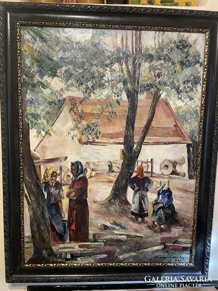 Tihanyi János Lajos - Pihenőben 938’...80x60cm +kerete