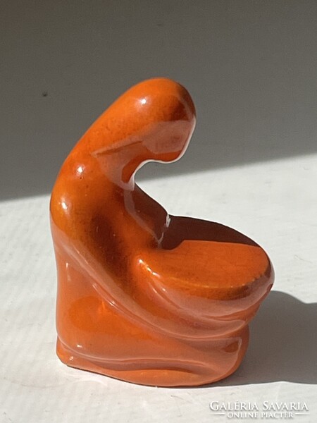 Ritka Gorka Géza art deco női alak mini kerámia figura (C0090)