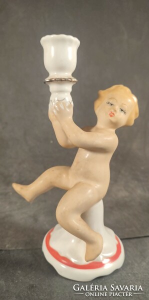 Puttós porcelán gyertyatartó 371