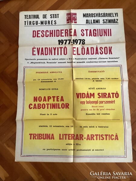 Deschiderea Stagiunii 1978-1979 Évadnyitó Előadások ( Marosvásárhelyi Állami Színház ) .