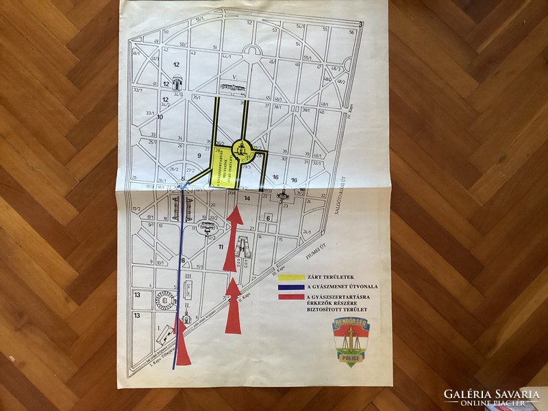 Nagy Imre újratemetés útvonalának plakátja 1989-ből .