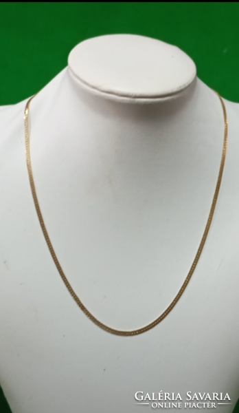 14 k arany, lapos ,nyújtott szemes nyaklánc / 46 cm ,5,5g/