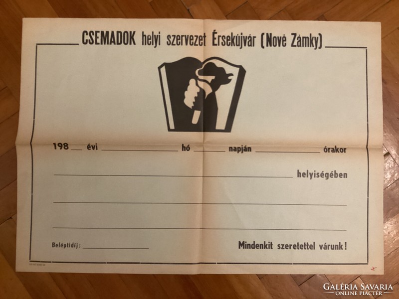 Csemadok helyi szervezete Érsekújvár .