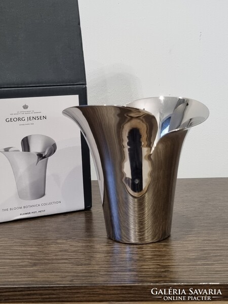 Georg Jensen dán design króm váza /Botanica collection/ 12 cm