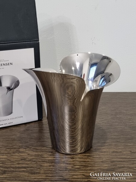 Georg Jensen dán design króm váza /Botanica collection/ 12 cm