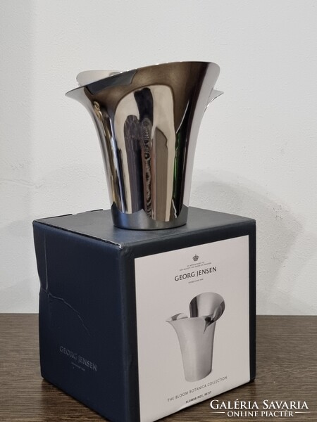 Georg Jensen dán design króm váza /Botanica collection/ 12 cm