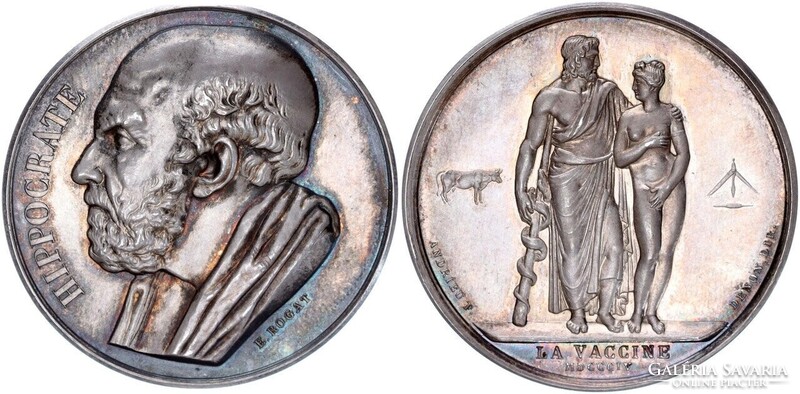 1804-es francia ezüstérem – Napóleon I – Himlőoltás bevezetése – 41,4 mm / 35,27 g
