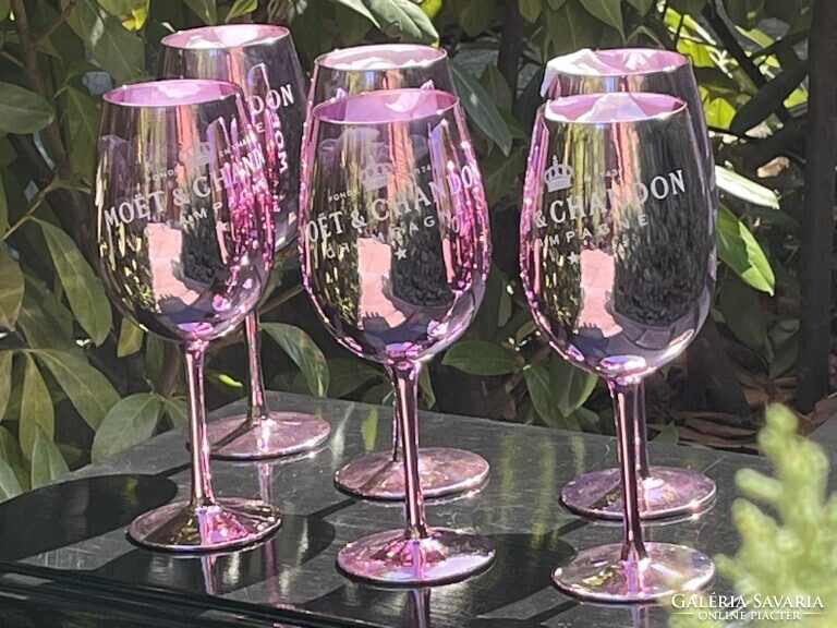 CHAMPAGNE CLUB - 6 db Moët & Chandon Rosé pezsgőspohár valódi üvegből
