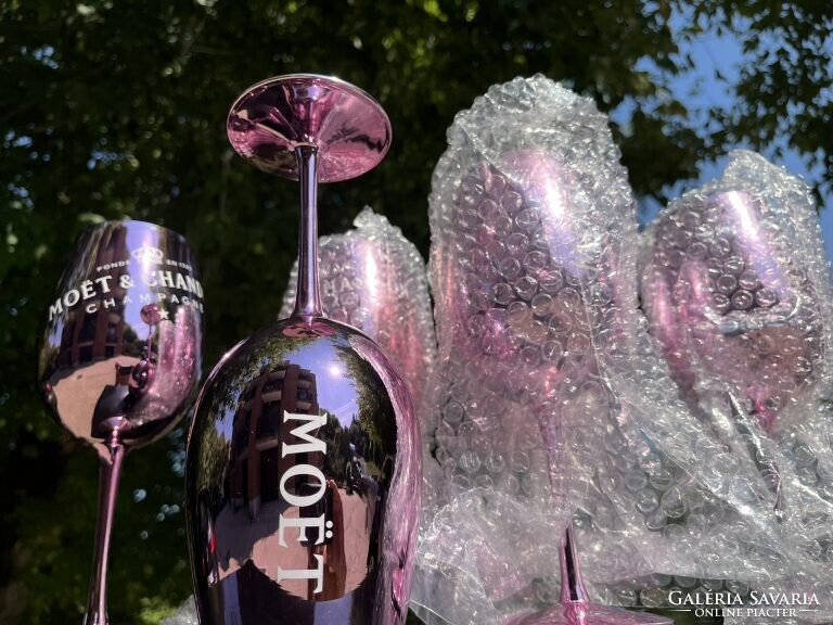 CHAMPAGNE CLUB - 6 db Moët & Chandon Rosé pezsgőspohár valódi üvegből