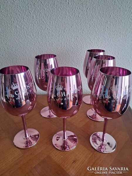 CHAMPAGNE CLUB - 6 db Moët & Chandon Rosé pezsgőspohár valódi üvegből