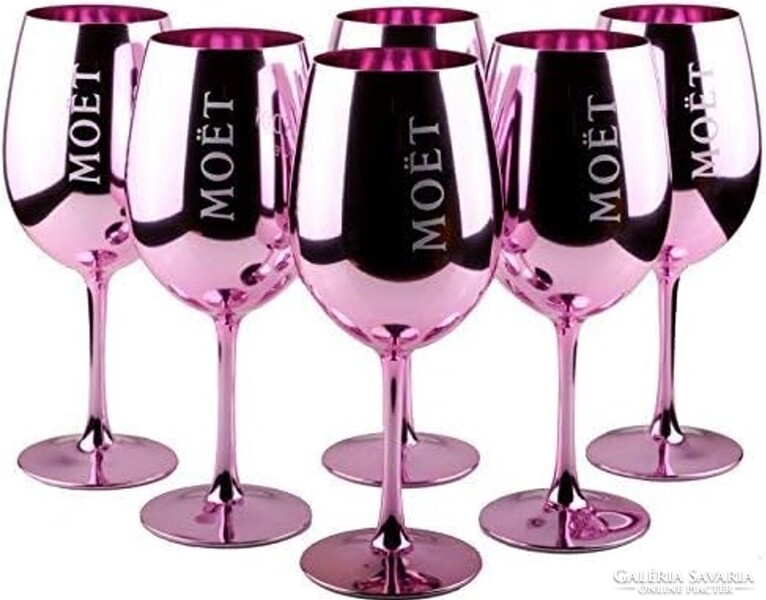 CHAMPAGNE CLUB - 6 db Moët & Chandon Rosé pezsgőspohár valódi üvegből