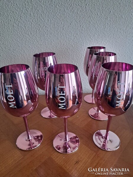 CHAMPAGNE CLUB - 6 db Moët & Chandon Rosé pezsgőspohár valódi üvegből