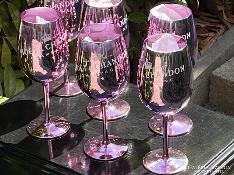 CHAMPAGNE CLUB - 6 db Moët & Chandon Rosé pezsgőspohár valódi üvegből