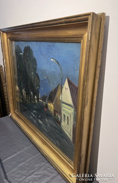 Gera Gyula (1915-1968) Este az utcán - Nagy méretű utcakép ábrázolás /számlát adunk hozzá/