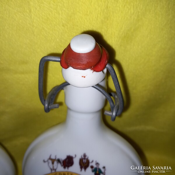 "4 évszak / 2 kulacs ". Susanne Dölker. Porcelán kulacs, csatos palack, pálinkás palack.