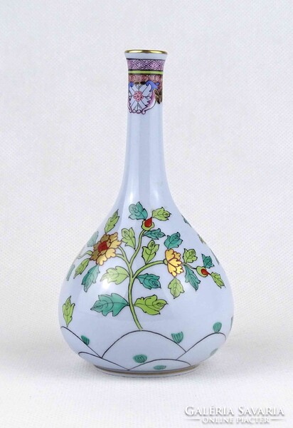 1Y651 Ritka kék színű pekingi páva (Paon de Peking) mintás Herendi porcelán váza 13 cm