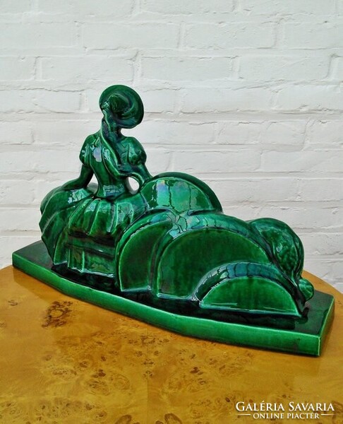 Hatalmas francia ART DECO szobor,  52 cm
