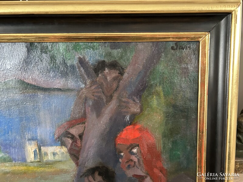 Sassy Attila (1880-1967)  Meglepett szendergő, aukción szerepelt!
