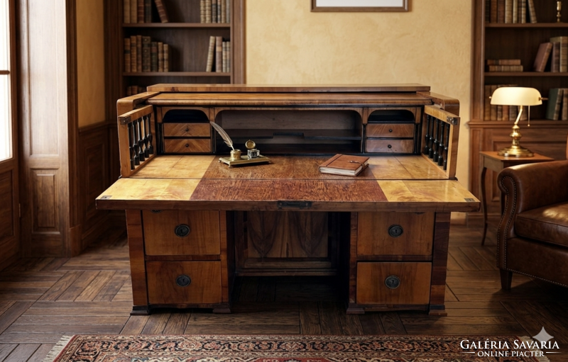 Antik eredeti biedermeier írókomód, szekreter - titkos rekesszel