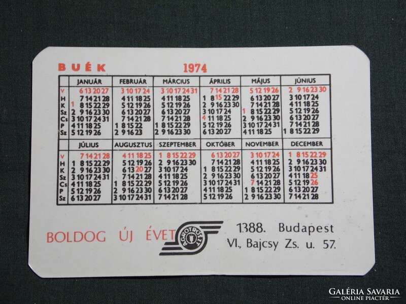 Card Calendar, Agrotröszt, Agroker agricultural shops, Dutra D4K tractor, 1974 (5)