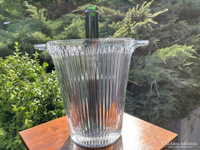 CHAMPAGNE CLUB - Mikasa Diamond Fire Ólomkristály Pezsgőhűtő / Virágváza – Japán Design, 1980'