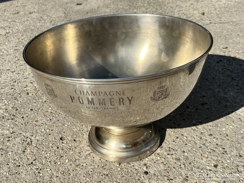 CHAMPAGNE CLUB - POMMERY Champagne 7 Palackos Ezüstözött Pezsgőhűtő Jégtál
