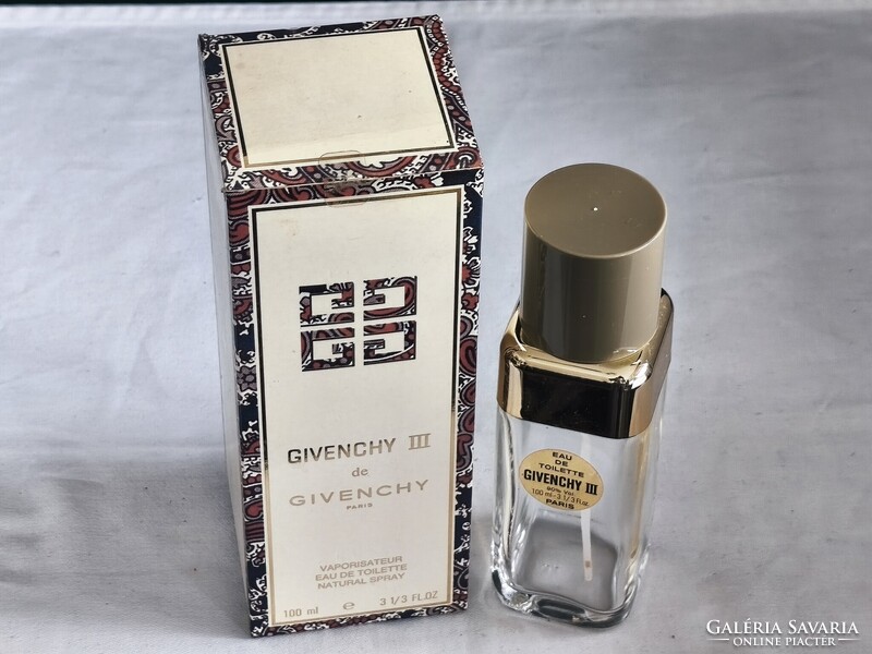 Vintage Givenchy III 100ml Üres Parfümös Üveg Dobozzal (1998, Fotex Címkés Ritkaság)