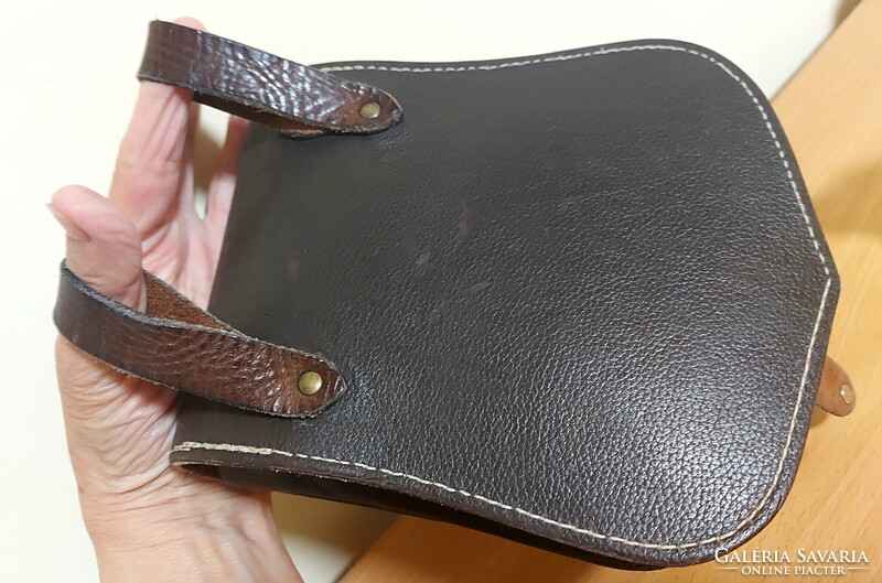 GENUINE LEATHER BEAUTIFUL POUCH , SHOULDER BAG , BELT BAG WITH WOLF SYMBOL