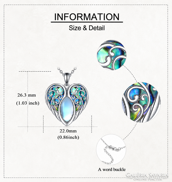 925 Sterling Ezüst Abalone Kagyló Szív Medál – Lélekkel Teli Elegáns Ékszer Nőknek