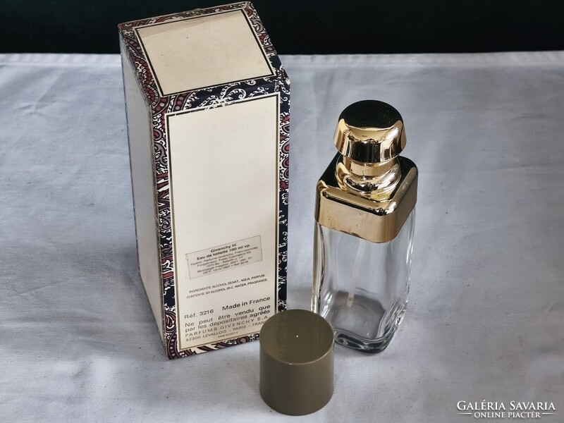 Vintage Givenchy III 100ml Üres Parfümös Üveg Dobozzal (1998, Fotex Címkés Ritkaság)